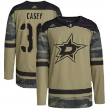 Men's Adidas Dallas Stars Jon Casey Camo Military Appreciation Practice Jersey - Authentic