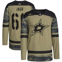 Men's Adidas Dallas Stars Jaromir Jagr Camo Military Appreciation Practice Jersey - Authentic