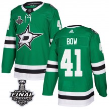 Youth Adidas Dallas Stars Landon Bow Green Home 2020 Stanley Cup Final Bound Jersey - Authentic
