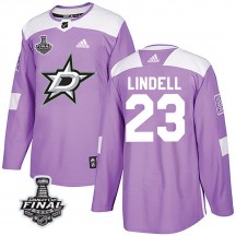 Youth Adidas Dallas Stars Esa Lindell Purple Fights Cancer Practice 2020 Stanley Cup Final Bound Jersey - Authentic