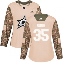 Women's Adidas Dallas Stars Andy Moog Camo Veterans Day Practice Jersey - Authentic