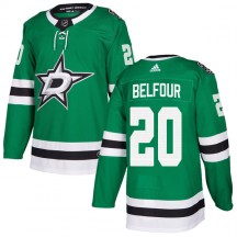 Youth Adidas Dallas Stars Ed Belfour Green Home Jersey - Authentic