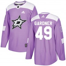 Men's Adidas Dallas Stars Rhett Gardner Purple Fights Cancer Practice Jersey - Authentic