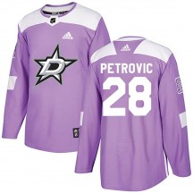 Men's Adidas Dallas Stars Alexander Petrovic Purple Fights Cancer Practice Jersey - Authentic