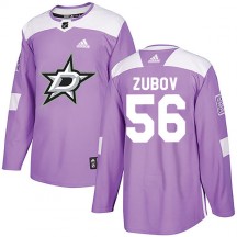 Men's Adidas Dallas Stars Sergei Zubov Purple Fights Cancer Practice Jersey - Authentic
