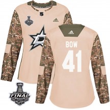 Women's Adidas Dallas Stars Landon Bow Camo Veterans Day Practice 2020 Stanley Cup Final Bound Jersey - Authentic