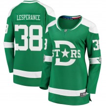 Women's Fanatics Branded Dallas Stars Joel LEsperance Green 2020 Winter Classic Player Jersey - Breakaway