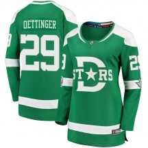 Women's Fanatics Branded Dallas Stars Jake Oettinger Green ized 2020 Winter Classic Player Jersey - Breakaway
