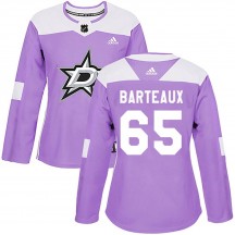 Women's Adidas Dallas Stars Dawson Barteaux Purple Fights Cancer Practice Jersey - Authentic