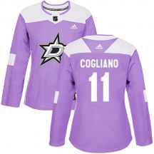 Women's Adidas Dallas Stars Andrew Cogliano Purple Fights Cancer Practice Jersey - Authentic