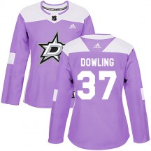 Women's Adidas Dallas Stars Justin Dowling Purple Fights Cancer Practice Jersey - Authentic