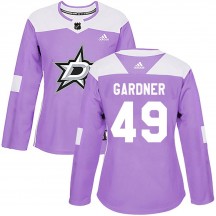 Women's Adidas Dallas Stars Rhett Gardner Purple Fights Cancer Practice Jersey - Authentic