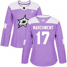 Women's Adidas Dallas Stars Mason Marchment Purple Fights Cancer Practice Jersey - Authentic