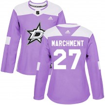 Women's Adidas Dallas Stars Mason Marchment Purple Fights Cancer Practice Jersey - Authentic
