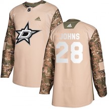 Youth Adidas Dallas Stars Stephen Johns Camo Veterans Day Practice Jersey - Authentic