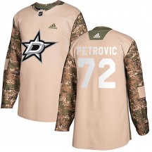 Youth Adidas Dallas Stars Alex Petrovic Camo Veterans Day Practice Jersey - Authentic