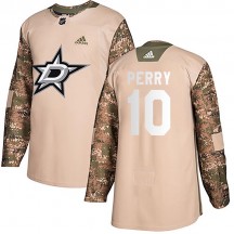 Men's Adidas Dallas Stars Corey Perry Camo Veterans Day Practice Jersey - Authentic
