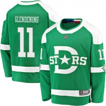 Youth Fanatics Branded Dallas Stars Luke Glendening Green 2020 Winter Classic Player Jersey - Breakaway