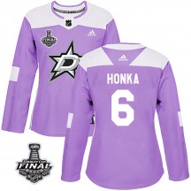 Women's Adidas Dallas Stars Julius Honka Purple Fights Cancer Practice 2020 Stanley Cup Final Bound Jersey - Authentic