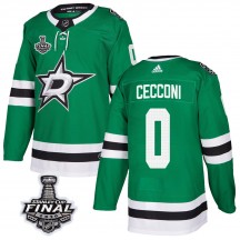 Men's Adidas Dallas Stars Joseph Cecconi Green Home 2020 Stanley Cup Final Bound Jersey - Authentic