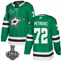 Men's Adidas Dallas Stars Alex Petrovic Green Home 2020 Stanley Cup Final Bound Jersey - Authentic