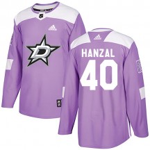 Youth Adidas Dallas Stars Martin Hanzal Purple Fights Cancer Practice Jersey - Authentic