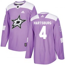 Youth Adidas Dallas Stars Craig Hartsburg Purple Fights Cancer Practice Jersey - Authentic