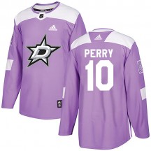 Youth Adidas Dallas Stars Corey Perry Purple Fights Cancer Practice Jersey - Authentic