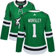 Women's Adidas Dallas Stars Gump Worsley Green Home Jersey - Authentic