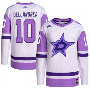 Youth Adidas Dallas Stars Ty Dellandrea White/Purple Hockey Fights Cancer Primegreen Jersey - Authentic