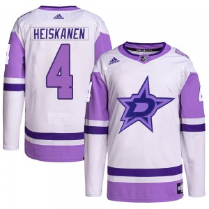 Youth Adidas Dallas Stars Miro Heiskanen White/Purple Hockey Fights Cancer Primegreen Jersey - Authentic