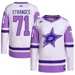 Youth Adidas Dallas Stars Antonio Stranges White/Purple Hockey Fights Cancer Primegreen Jersey - Authentic