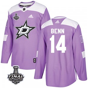 Youth Adidas Dallas Stars Jamie Benn Purple Fights Cancer Practice 2020 Stanley Cup Final Bound Jersey - Authentic
