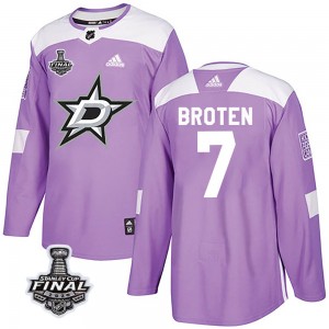 Youth Adidas Dallas Stars Neal Broten Purple Fights Cancer Practice 2020 Stanley Cup Final Bound Jersey - Authentic