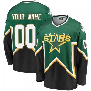 Men's Fanatics Branded Dallas Stars Custom Green/Black Custom Breakaway Kelly Heritage Jersey - Premier