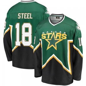 Men's Fanatics Branded Dallas Stars Sam Steel Green/Black Breakaway Kelly Heritage Jersey - Premier