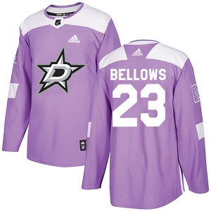 Men's Adidas Dallas Stars Brian Bellows Purple Fights Cancer Practice Jersey - Authentic