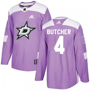 Men's Adidas Dallas Stars Will Butcher Purple Fights Cancer Practice Jersey - Authentic