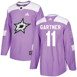 Men's Adidas Dallas Stars Mike Gartner Purple Fights Cancer Practice Jersey - Authentic