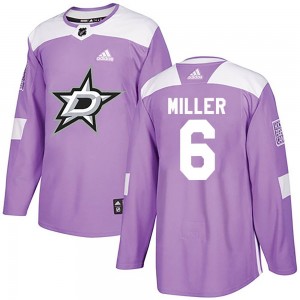 Men's Adidas Dallas Stars Colin Miller Purple Fights Cancer Practice Jersey - Authentic