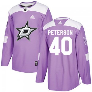Men's Adidas Dallas Stars Jacob Peterson Purple Fights Cancer Practice Jersey - Authentic