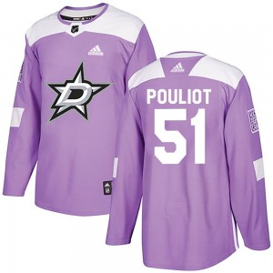 Men's Adidas Dallas Stars Derrick Pouliot Purple Fights Cancer Practice Jersey - Authentic
