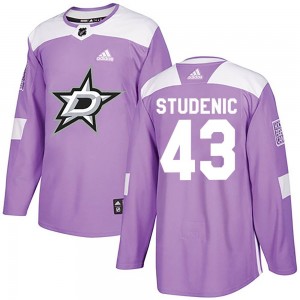 Men's Adidas Dallas Stars Marian Studenic Purple Fights Cancer Practice Jersey - Authentic