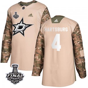 Youth Adidas Dallas Stars Craig Hartsburg Camo Veterans Day Practice 2020 Stanley Cup Final Bound Jersey - Authentic