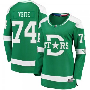 Women's Fanatics Branded Dallas Stars Gavin White White Green 2020 Winter Classic Player Jersey - Breakaway