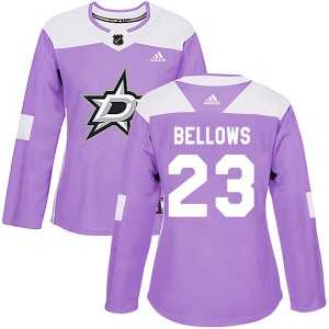 Women's Adidas Dallas Stars Brian Bellows Purple Fights Cancer Practice Jersey - Authentic