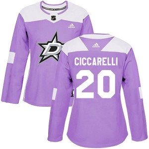 Women's Adidas Dallas Stars Dino Ciccarelli Purple Fights Cancer Practice Jersey - Authentic