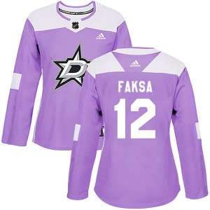 Women's Adidas Dallas Stars Radek Faksa Purple Fights Cancer Practice Jersey - Authentic