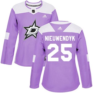 Women's Adidas Dallas Stars Joe Nieuwendyk Purple Fights Cancer Practice Jersey - Authentic