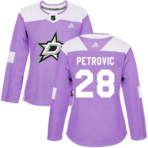 Women's Adidas Dallas Stars Alexander Petrovic Purple Fights Cancer Practice Jersey - Authentic